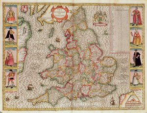 The Kingdom of England (engraved by Jodocus Hondius) by John Speed